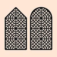 Architectural Privacy Screens with Aesthetic and Functional Geometric Patterns vector