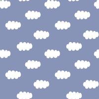 seamless minimal cloud repeat pattern in blue background vector