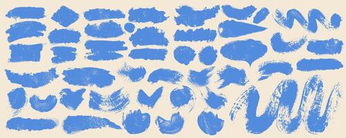 Set Of Hand Drawn Black Brush Thin Short Background And Straight Lines. Artist Brush High Detail Abstract. Grainy Brush Stroke With Spray Texture. Grainy Bold Brush Texture With Scattered Tiny Dots. vector