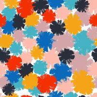 Seamless pattern colored modern botanical print. Hand drawn leaves silhouette collage contemporary seamless pattern. seamless pattern flowers brush stroke botanical print. vector
