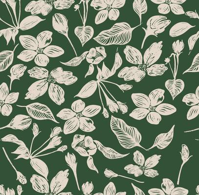 Seamless Patterns Exotic Hand Drawn Flowers, Grunge Brush Stroke With Floral For Clothing, Wrapping Paper, Cover, Fabric, Textiles, Banner, Home Decor, Abstract Backgrounds. Seamless Patterns .