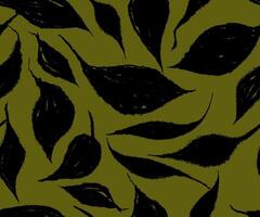 Leaves pattern, abstract contemporary seamless pattern. Template hand-drawn flower and leaf shape textures. Black repeatable boho prints. illustration leaves seamless pattern. vector