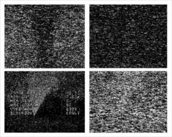 Set of white noise texture. Static interference grunge background. TV screen no signal. No TV signal on retro televisor, interference, television noise. illustration. vector