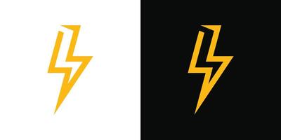 Creative lightning thunder logo icon design element vector