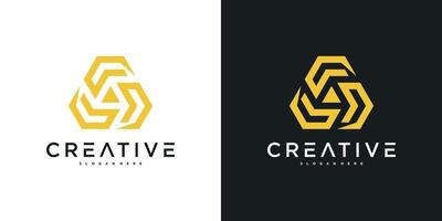 Creative abstract triangle logo design template vector