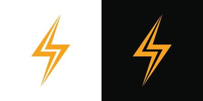 Creative lightning thunder logo design element vector