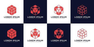 Set of hexagon logo design with modern concept. Premium vector