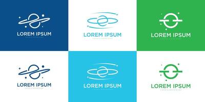 Set of abstract orbit or planet logo design templates. Premium vector