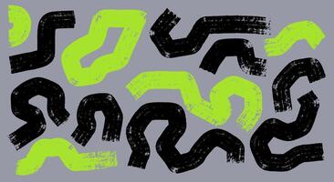 Hand drawn painted strokes, box, bubble. Texture design paint frames. Grunge acid colors pen elements, marker shapes. Abstract hand draw brushes frames for text, banner for design. Brushes set. vector