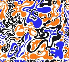 Seamless pattern psychedelic groovy trippy y2k retro colored. wavy and swirled brush strokes seamless pattern. Template abstract liquid background for packaging colored design and advertisement vector