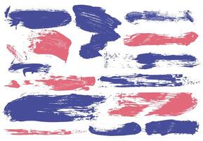 Set of paint, rectangular brush stroke, shapes. Dirty grunge design element, box for text. Texture grungy smears, rough stains. Detailed texture hand drawn ink, brush, paint stains, splashes. vector