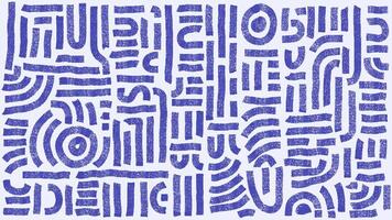 Abstract brush drawn circles, curved lines. Design elements bold stripes, abstract forms. Blue thick geometric brush strokes, ink. Wavy and curly lines, round shapes, trend shapes. vector