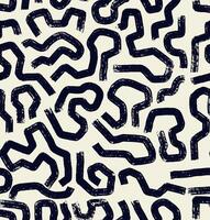 Seamless abstract pattern. Geometric black pattern. Grunge straight brush stroke,abstract element, circles, zigzag lines. Hand drawn ink illustration in 80-90s style. Old texture. vector