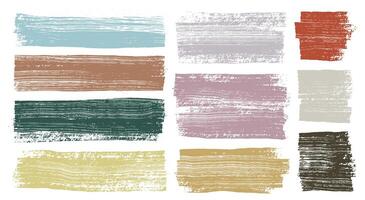 Set of textured grunge splash banner, colorful brush strokes. Dirty artistic creative design elements. silhouette collection. Collection of hand drawn colorful grunge brushes. vector