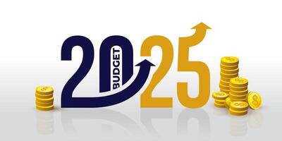 2025 Symbol graph. isolated background. Banner design templates. Price rise. Budgeting 2025 logo design. Indicators are rising. . Design for business, government agencies and the state. vector