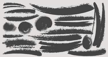 Set of hand draw banner with thick brush stroke. Bold grainy lines texture. Grey art bold grunge brush stroke. Grunge background design on white background. Funky banner with scribble texture. vector