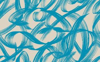 Seamless pattern blue bold squiggly lines. brush drawn thick doodle lines ornament pattern. Template grunge squiggles, curved brush strokes, ink. Vintage thick curved shapes seamless pattern. vector
