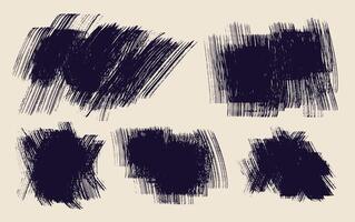 Set of art brush strokes text boxes. Black paintbrush . Grunge design elements. Template dirty texture banners. Grunge painted rectangles, long and diagonal strokes, dry brush on canvas. vector