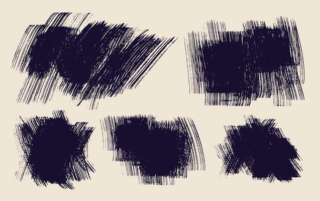Set of art brush strokes text boxes. Black paintbrush . Grunge design elements. Template dirty texture banners. Grunge painted rectangles, long and diagonal strokes, dry brush on canvas.