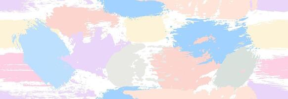 Pastel abstract hand drawn different shapes brush strokes. Seamless pattern swatch in soft pastel colors. Seamless striped tablecloth textile print. Grungy ink doodles simple endless texture. vector