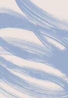 Spiral dry brush stroke with spray texture. Blue hand drawn distress damaged edge vintage banner with spiral bold line. Brush strokes grainy bold texture with scattered tiny dots on background. vector