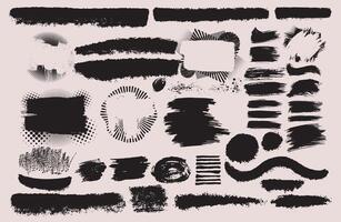 Big set of dirty overlay, watercolor splash, silhouette, torn paper. paint dot brush stroke, ink splatter, text frames, grunge line, artistic design elements. Social media, business banner art. vector
