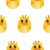 seamless Easter pattern with Easter eggs with animal design, namely with a yellow giraffe design, for Easter designs and posters vector