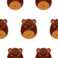 seamless Easter pattern with Easter eggs with an animal design, namely with a brown bear design, for Easter designs and posters vector