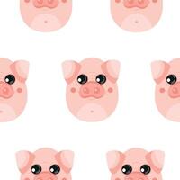seamless Easter pattern with Easter eggs with an animal design, namely with a pink pig design, for Easter designs and posters vector