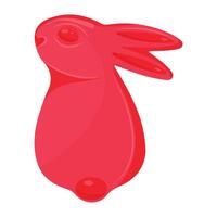 simple icon of a red jelly rabbit, back view, for various Easter decorations vector