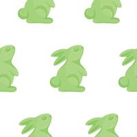 seamless pattern of a green jelly rabbit standing on its hind legs, for various Easter decorations and designs vector