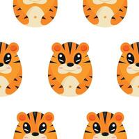 seamless Easter pattern with Easter eggs with an animal design, namely with an orange tiger design, for Easter designs and posters vector