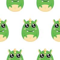 seamless Easter pattern with Easter eggs with an animal design, namely with a green dragon design, for Easter designs and posters vector