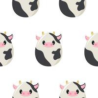 seamless Easter pattern with Easter eggs with an animal design, namely with a spotted cow design, for Easter designs and posters vector