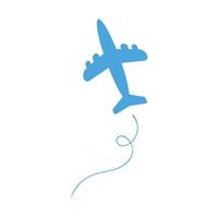 blue airplane flying in isolated space on a white background vector