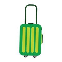 green suitcase for traveling isolated on white background vector