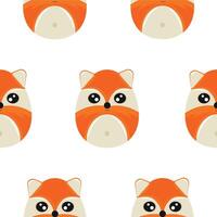 seamless Easter pattern with Easter eggs with an animal design, namely with an orange fox design, for Easter designs and posters vector