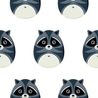 seamless Easter pattern with Easter eggs with an animal design, namely with a raccoon design, for Easter designs and posters vector