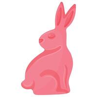 pink jelly rabbit with its head turned to the left, for various Easter decorations vector