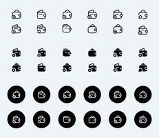 Wallet icon set, design element related to money saving. vector