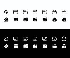 Card set icons as card settings, credit card vector