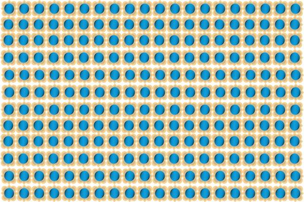 Abstract geometric patterns with gradient blue circles and gold elements, forming a repetitive modern and futuristic design