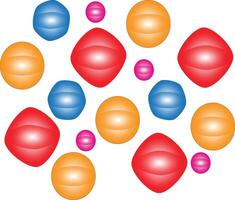 Abstract patterns with round and diamond shapes in red, blue, orange and pink on a white background, give a cheerful and modern impression vector