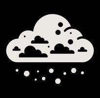 A black and white illustration of a cloud with snow vector