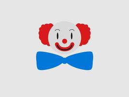 This image depicts a simplified cartoon style clown head against a light gray background vector