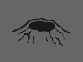 stylized illustration of a volcano in a simple, geometric design vector