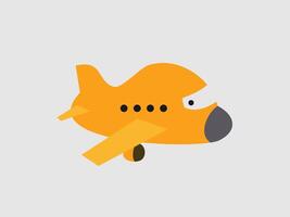 illustration of a bright yellow airplane against a light gray background vector