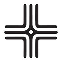 Modern Zia Inspired Cross Symbol for Contemporary Design vector