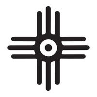 Detailed Zia Symbol with Concentric Circles Graphic Arts Element vector
