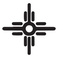 Intricate Zia Symbol Silhouette Art for Digital and Print vector